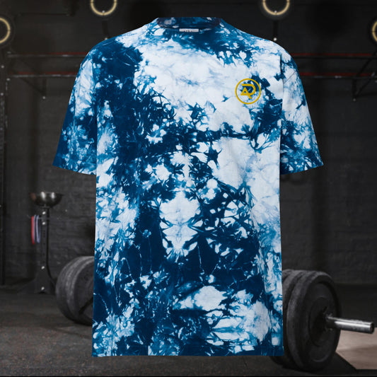 One of a Kind Oversized Tie-Dye T-Shirt: Embroidered Adaptive Logo