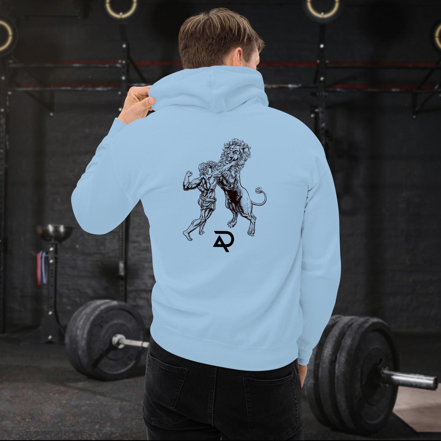 Adaptive Unisex Hoodie: Wrestling A Lion