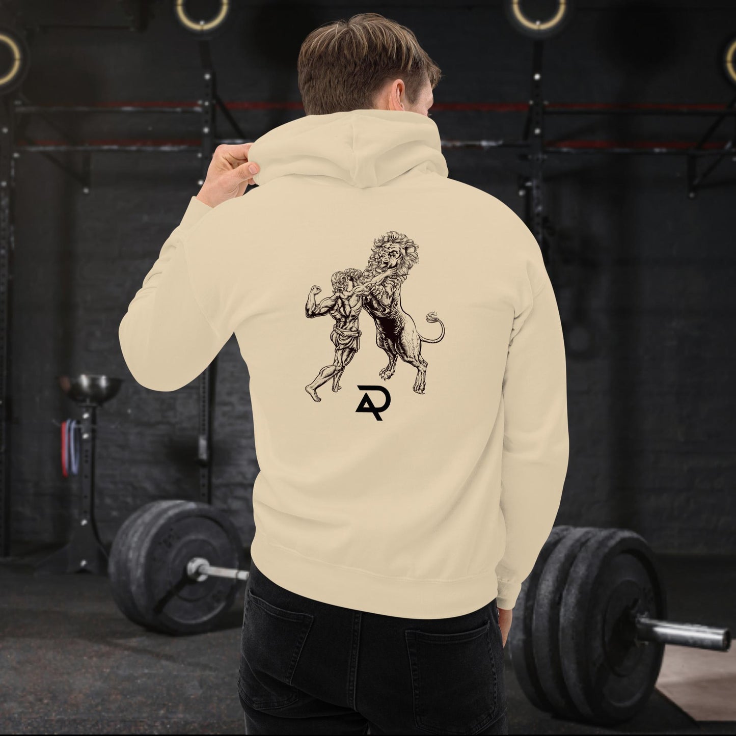 Adaptive Unisex Hoodie: Wrestling A Lion