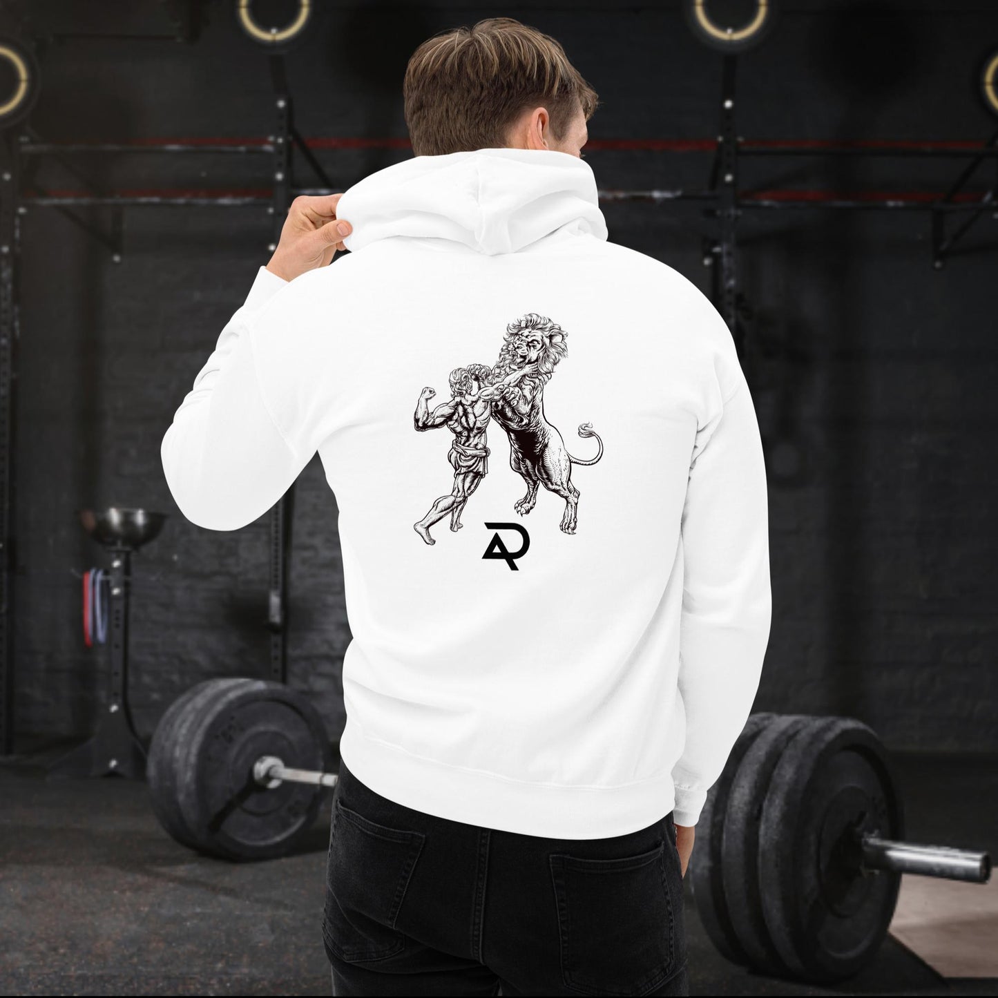 Adaptive Unisex Hoodie: Wrestling A Lion